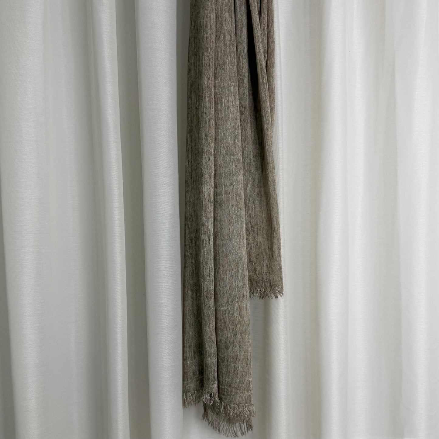 Taupe textured crinkle hijab